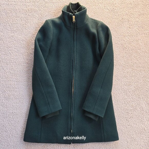 J. Crew Jackets & Blazers - J. Crew Lodge Coat Italian Stadium Wool GREEN Size 0 Nello Gori Retail $350